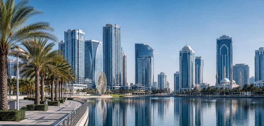 Modern Sharjah waterfront business district